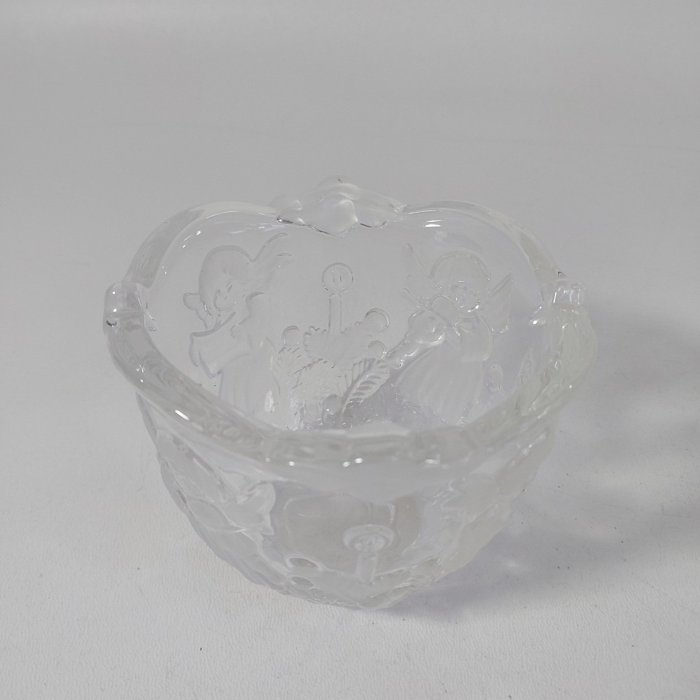 Vintage MIKASA‎ Crystal Holiday Lights 3-1/4" Frosted Angel Votive Candle Holder